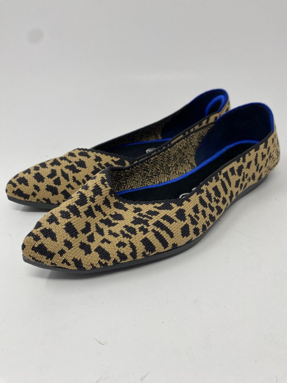 Rothy's The Point Ballet Flats Shoes Womens 7.5 Leopard Cheetah Print